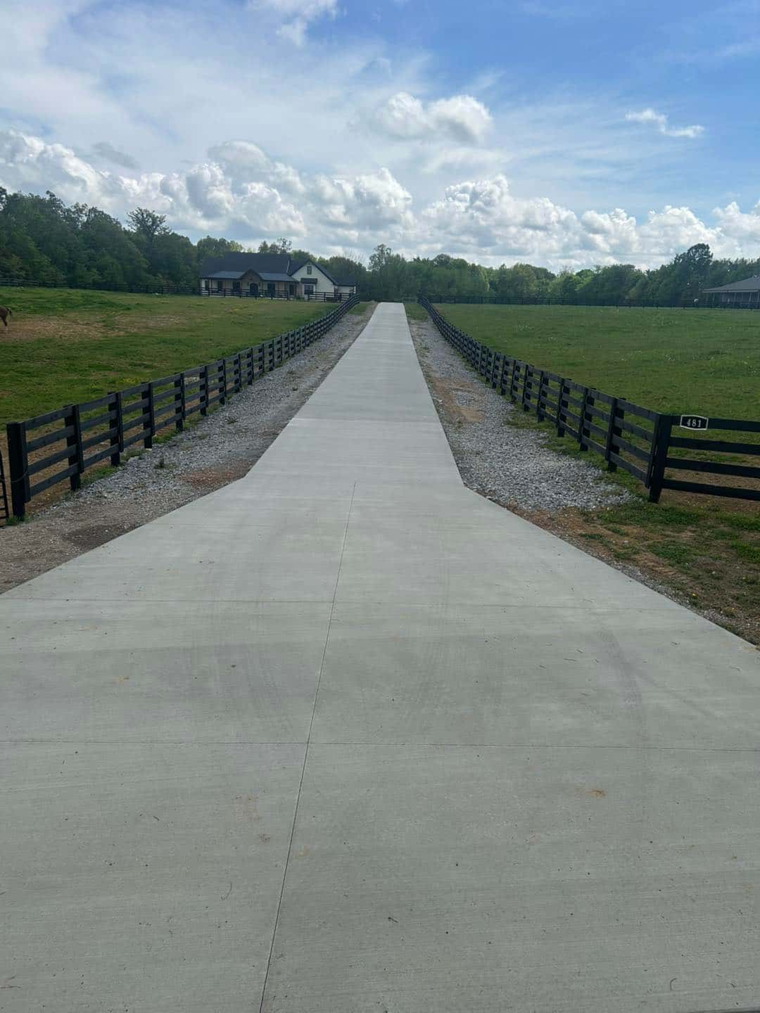 Agricultural farm concrete slab poured in rural Western Kentucky